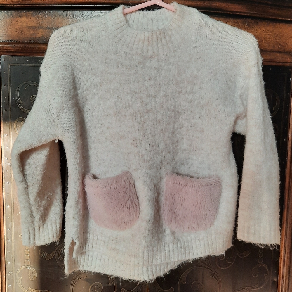 Zara sweater cream and light pink 12-24m